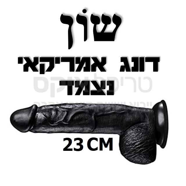 שון - דילדו מסיליקון שחור משובח בעל בסיס ואקום הנצמד לכל משטח חלק לשימוש ללא צורך להחזיק בידיים - "HANDS FREE" עיצוב חלק ישר ומרקם ריאליסטי עם ורידים ואשכים, עשוי סיליקון שמגיע תוך שניות לטמפרטורת גוף. עובי של כ4.5ס"מ ואורך של 23